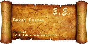 Bakai Eszter névjegykártya